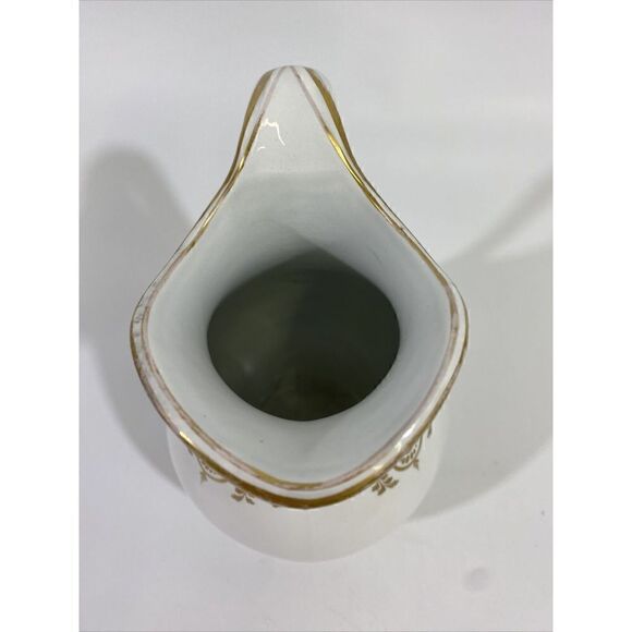 Antique Haviland French White Gilded Painted Pitcher 7.5” - Picture 10 of 14